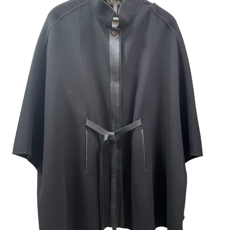Loro Piana Salzburg Cape<br />
Color:  Black    Size: OS<br />
100% Cashmere, Made in Italy<br />
Current online price $5,750.00