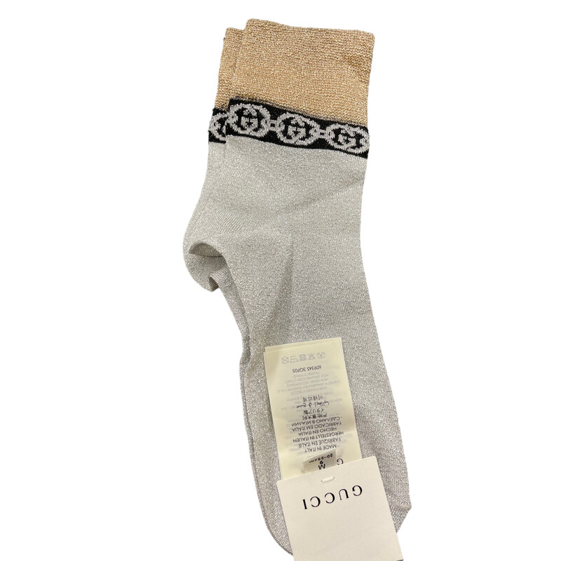 Gucci Gliiter Socks silver and gold Size: 1/2