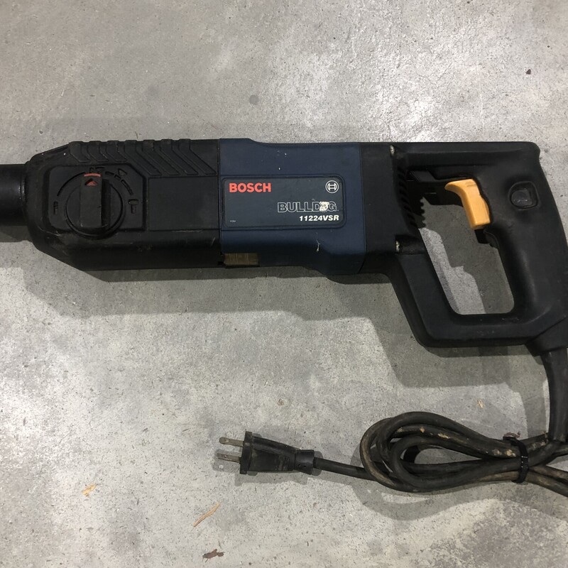 Bosch 11224VSR 7/8 in. SDS-Plus Variable Speed / Reverse Bulldog Rotary Hammer. Tool Only. No Case, No Side Handle. All 3 Functions Work Properly.