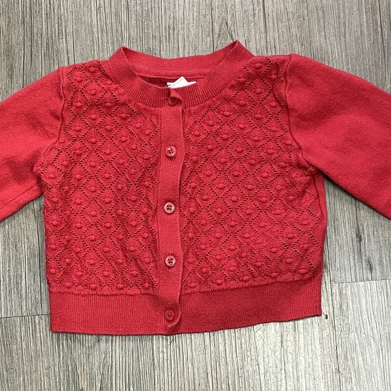 Gap Knit Cardigan, Red, Size: 18-24M