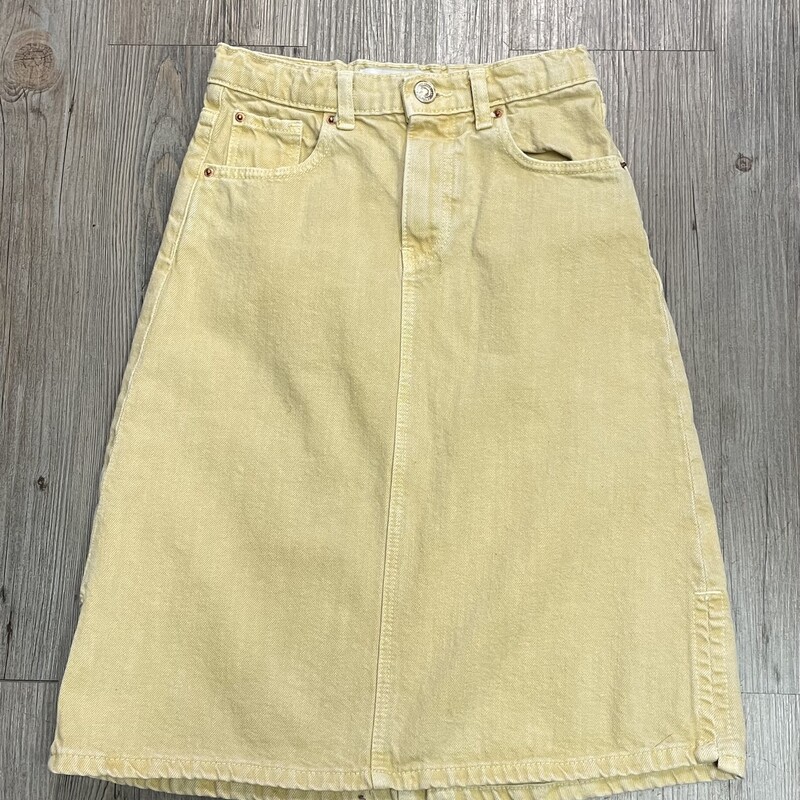Zara Denim Skirt, Yellow, Size: 8Y