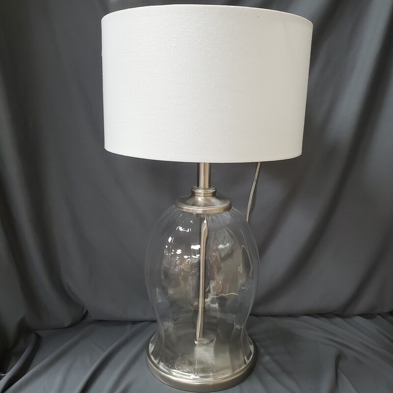 Glass Lamp, Clear, Size: 31H