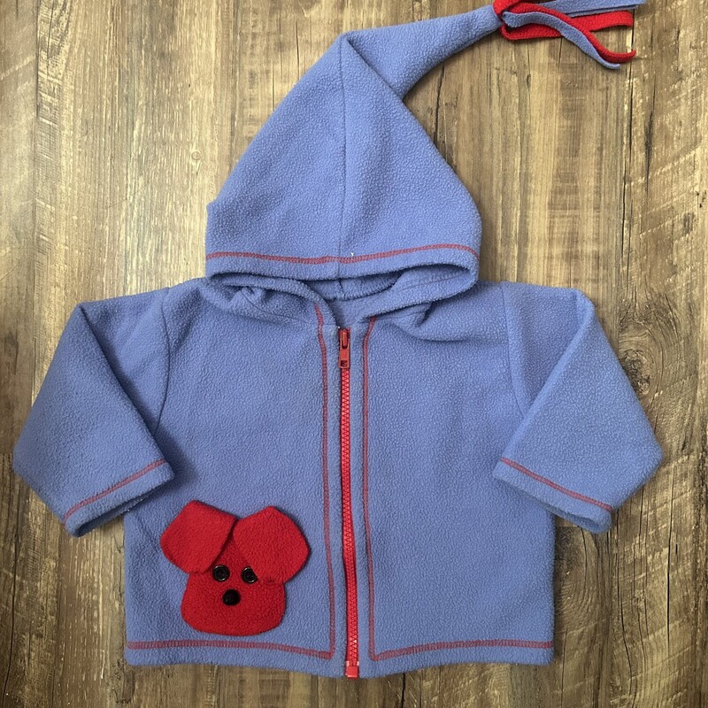 3D Puppy Fleece Jacket, Blue, Size: Baby 12-18