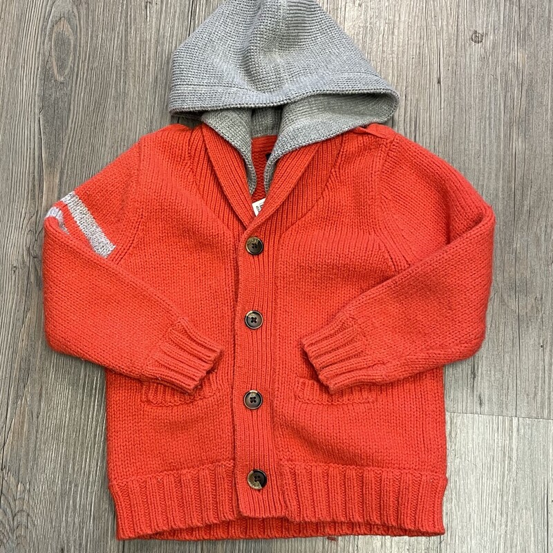 Gap Knit Hooded Sweater, Orange, Size: 3Y