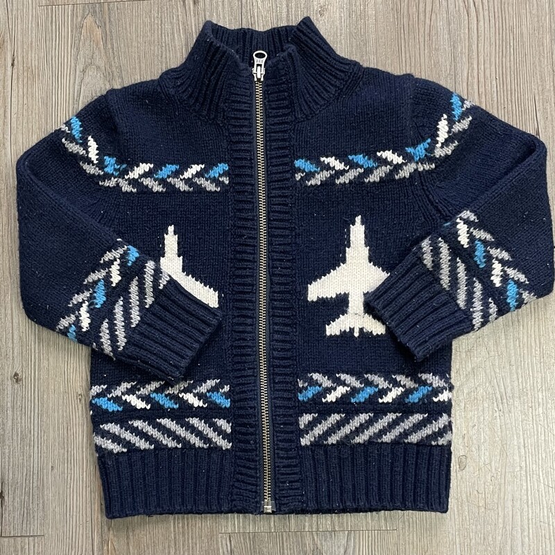 Gap Knit Zip Sweater, Navy, Size: 3Y