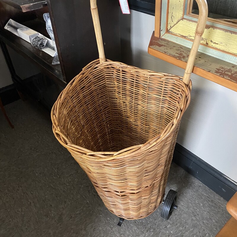 Rolling Wicker Market Car