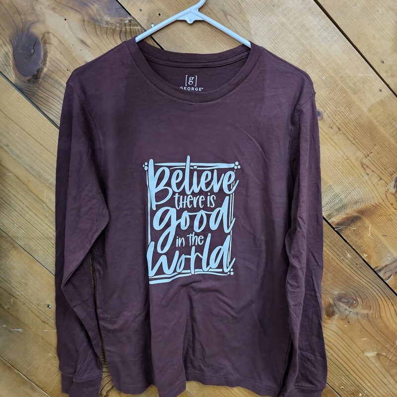 BELIEVE THERE IS GOOD, BROWN, Size: SMALL