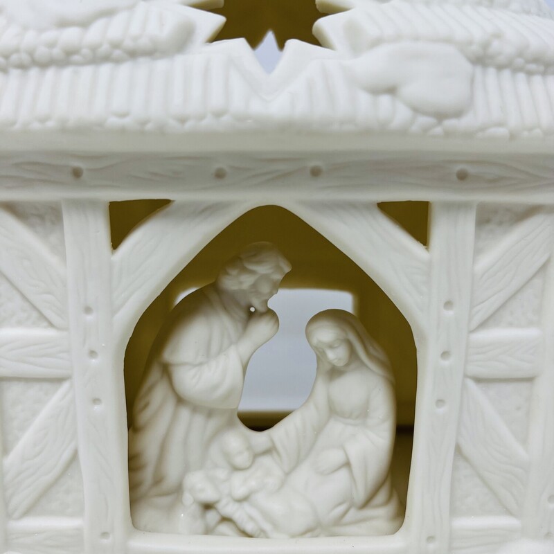 Candle Lit Nativity Scene