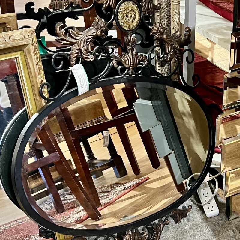 Ornate Metal Scrolled Mirror
Size: 27x32