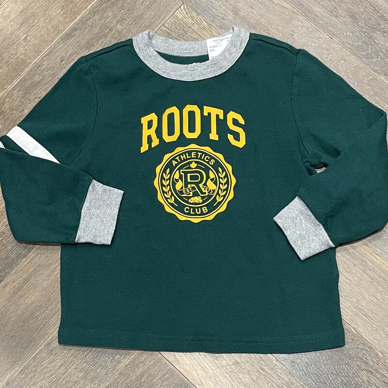 Roots LS Tee, Green, Size: 5Y