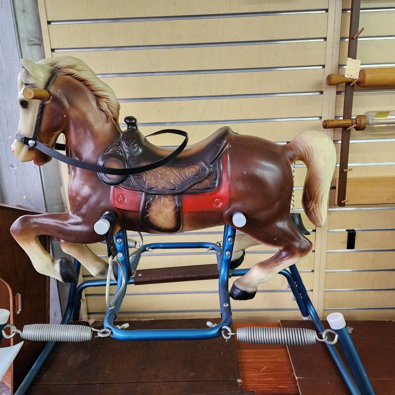 Vtg Bounce Horse, Blue, Size: 34