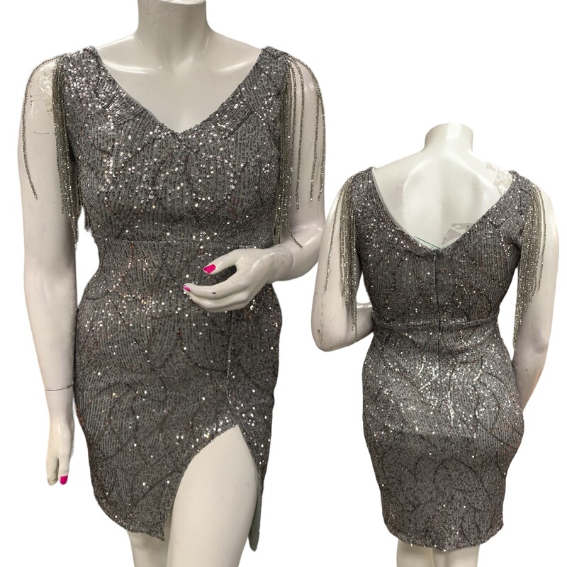 Dalia MacPhee Dress, Silver, Size: L