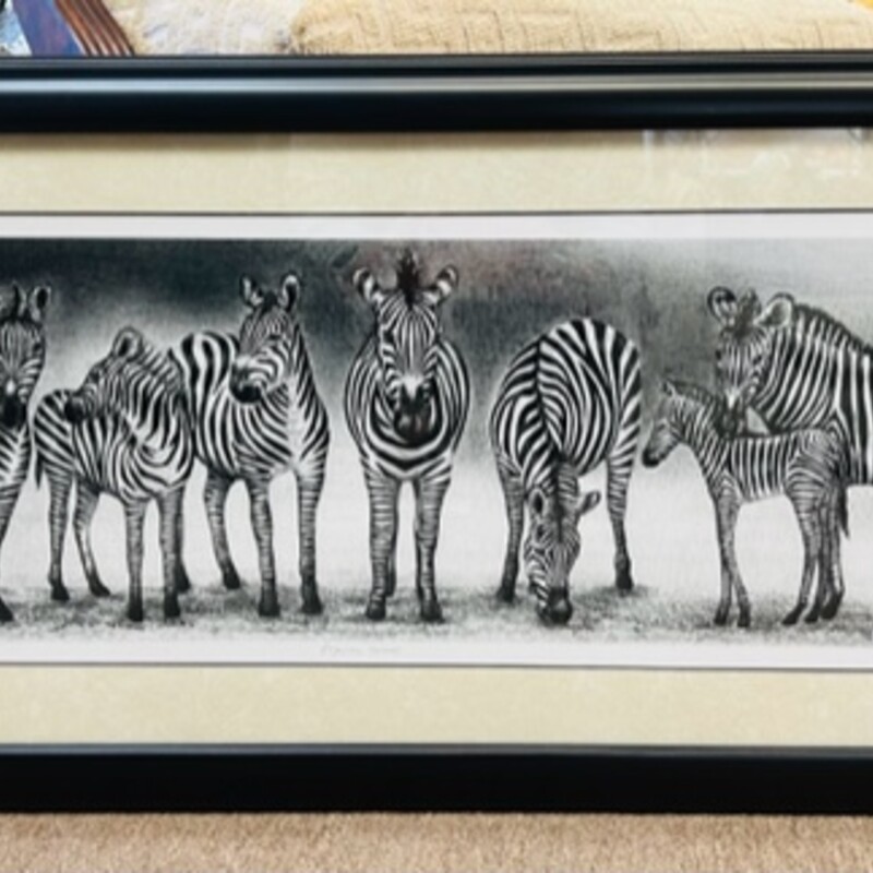 Albert Mukusa Wilson African Zebra Print
Cream White Black
Size: 36 x 17H
