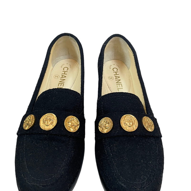 Chanel Wool Coin Loafers
