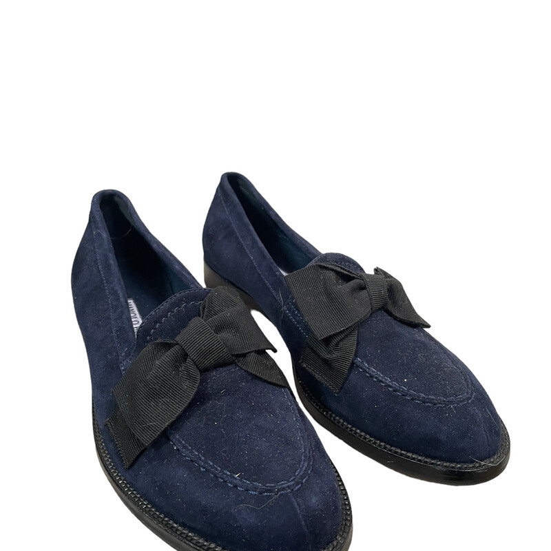 Manolo Suede Bow Loafer