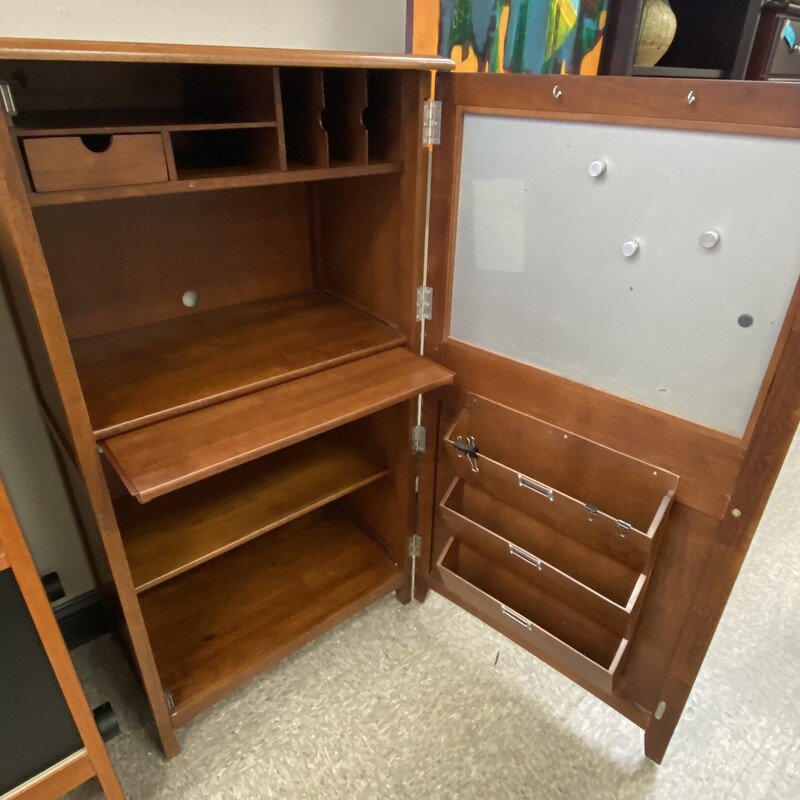 Office In A Cupboard, Brown, Size: 26x16x48