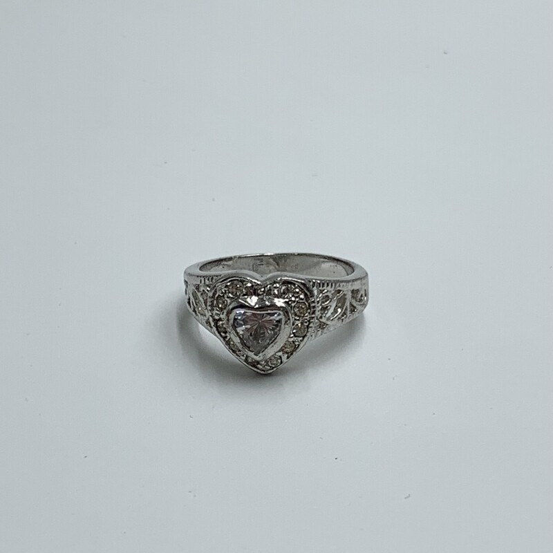 Rings Heart, Silver, Size: 5