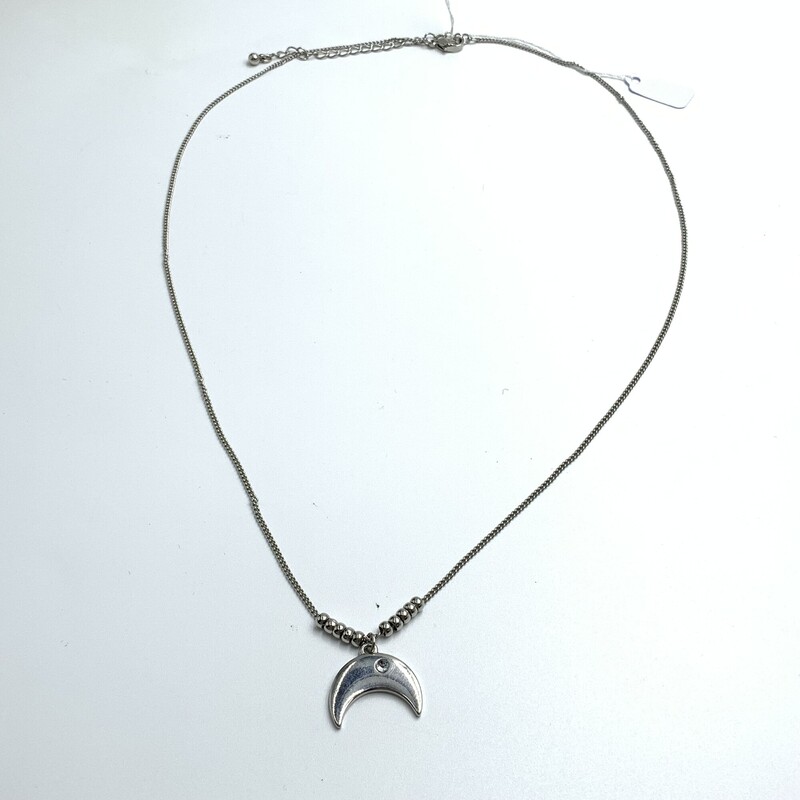 Necklace Moon, Silver, Size: O/s