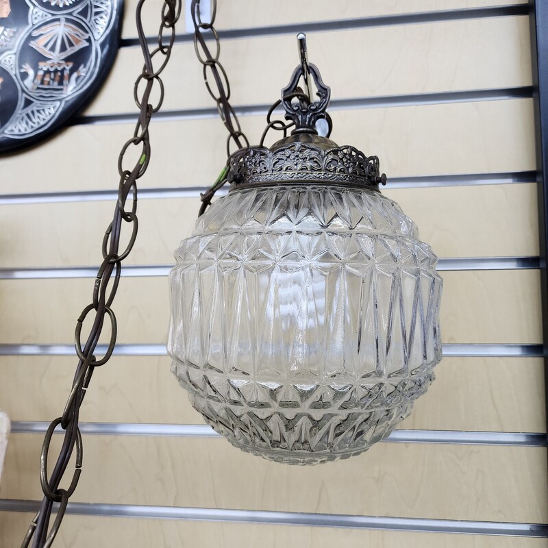 Swag Lamp, Clear Globe