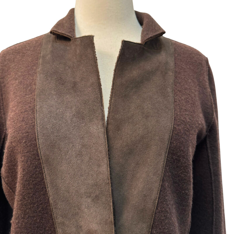 Eileen Fisher Wool and Lambs Leather Jacket<br />
Gorgeous Cocoa Color<br />
Size: Small