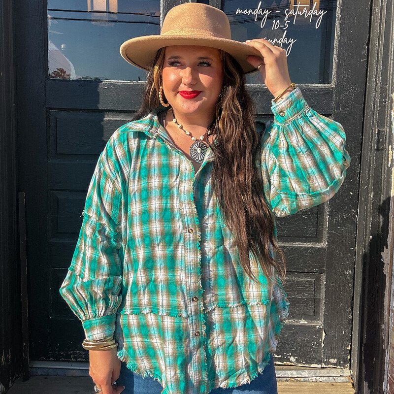 These oversized flannels are perfect for this upcoming fall season! Pair them with leggings and a hat to dress them down, or pair them with jeans or over a dress for a more elegant look!<br />
Available in sizes 1x, 2x, and 3x.<br />
Madison is wearing a size 1x!