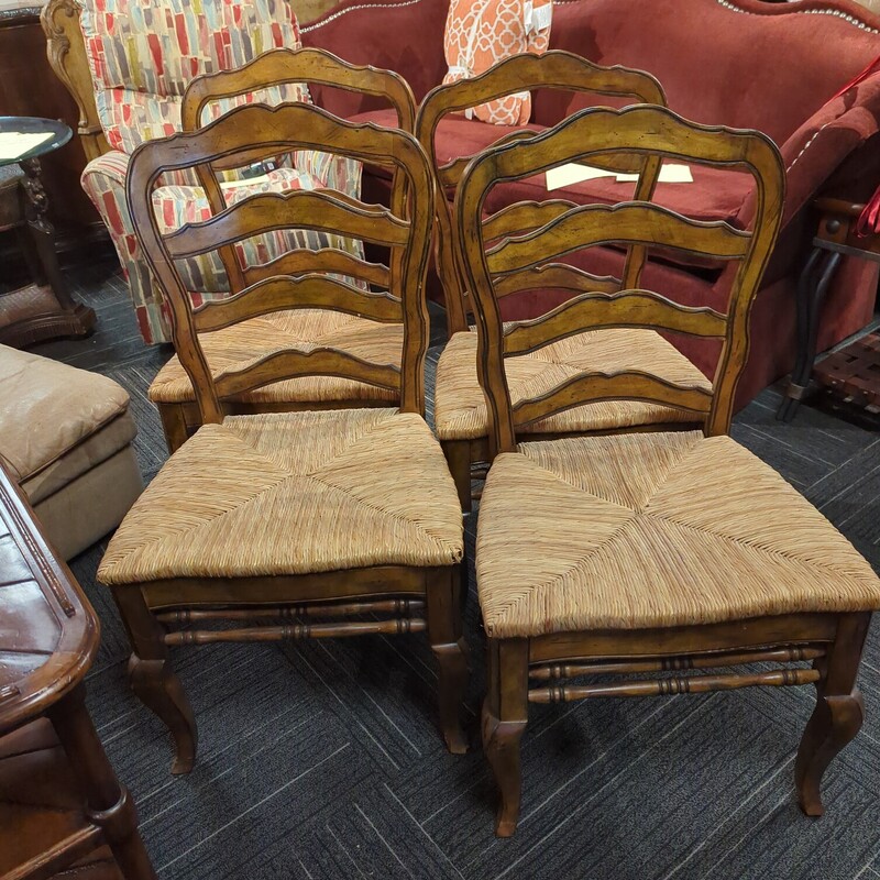 Four Rush Seat Chairs