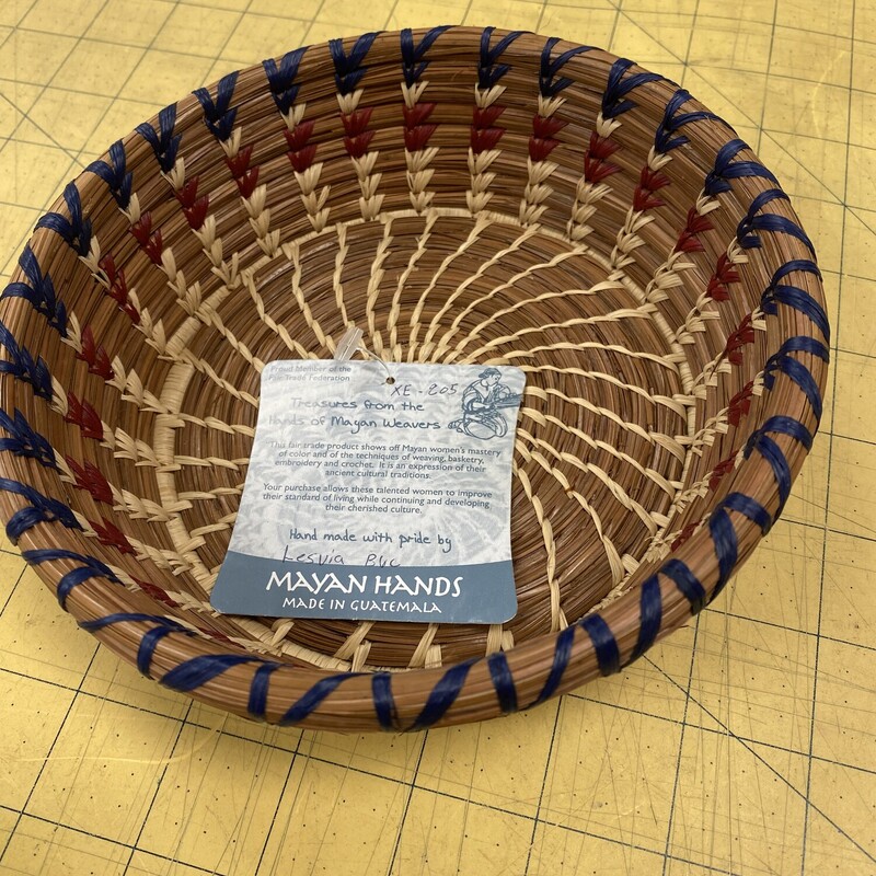 Mayan Hands Flat Basket