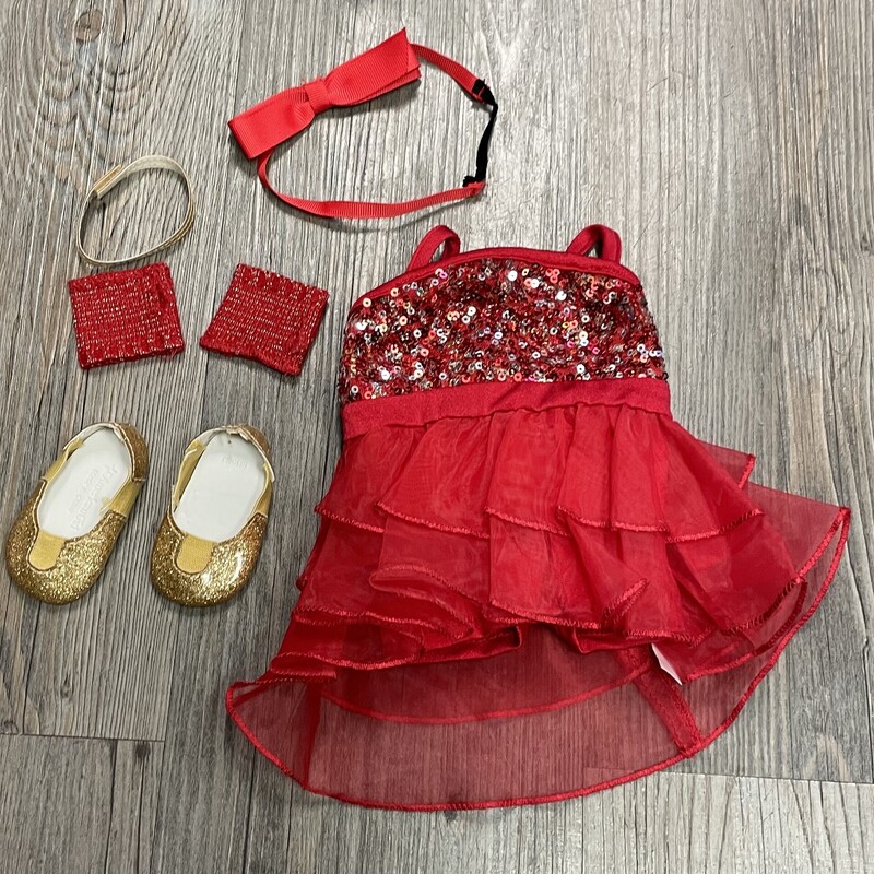 AG Jazz Dance Set Dress, Red, Size: 18 Inch