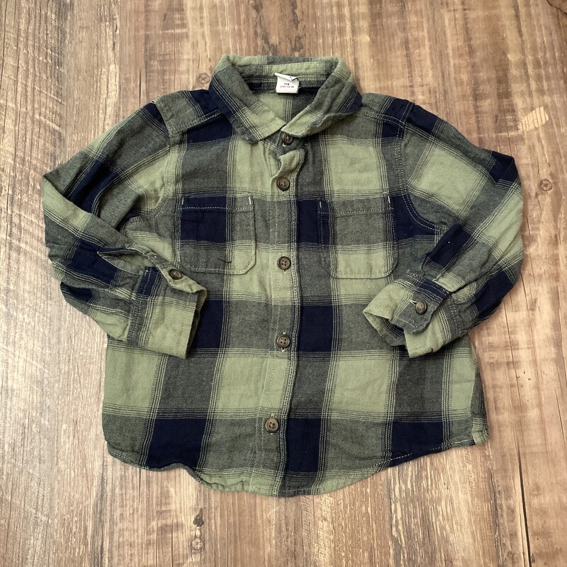 Old Navy Green Plaid, Green, Size: Toddler 2t