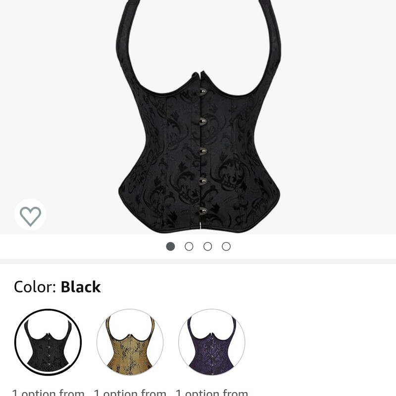 NEW CORSET BUSTIER, BLACK, Size: 3XL