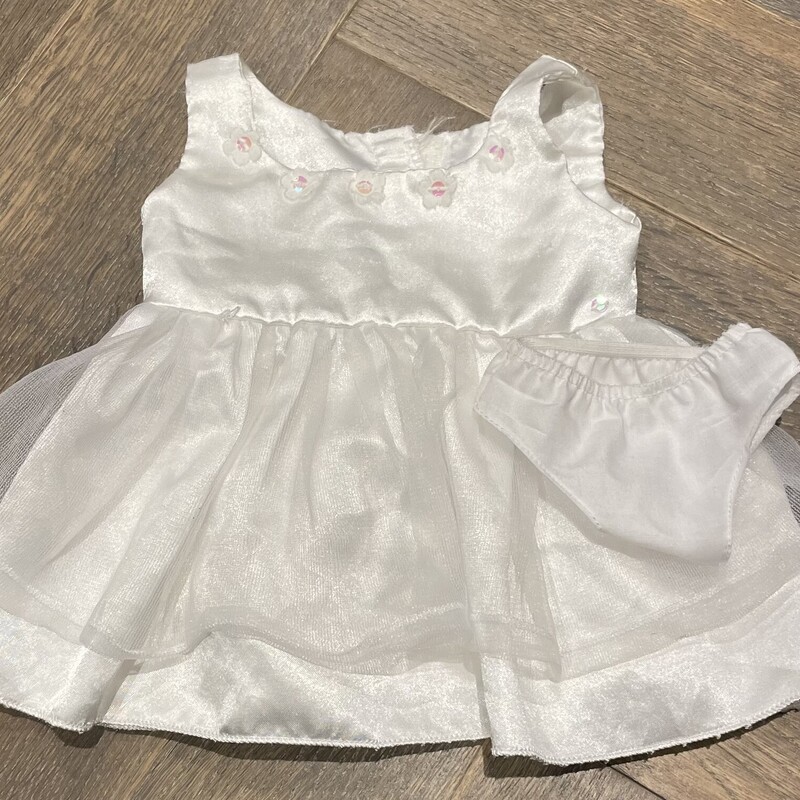 Build A Bear Toy Dress, White, Size: Pre-owned