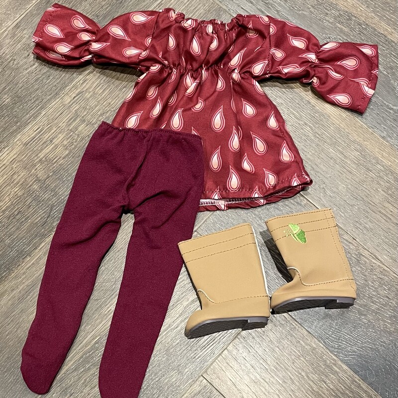 Doll Clothing Set, Maroon, Size: 18 Inch