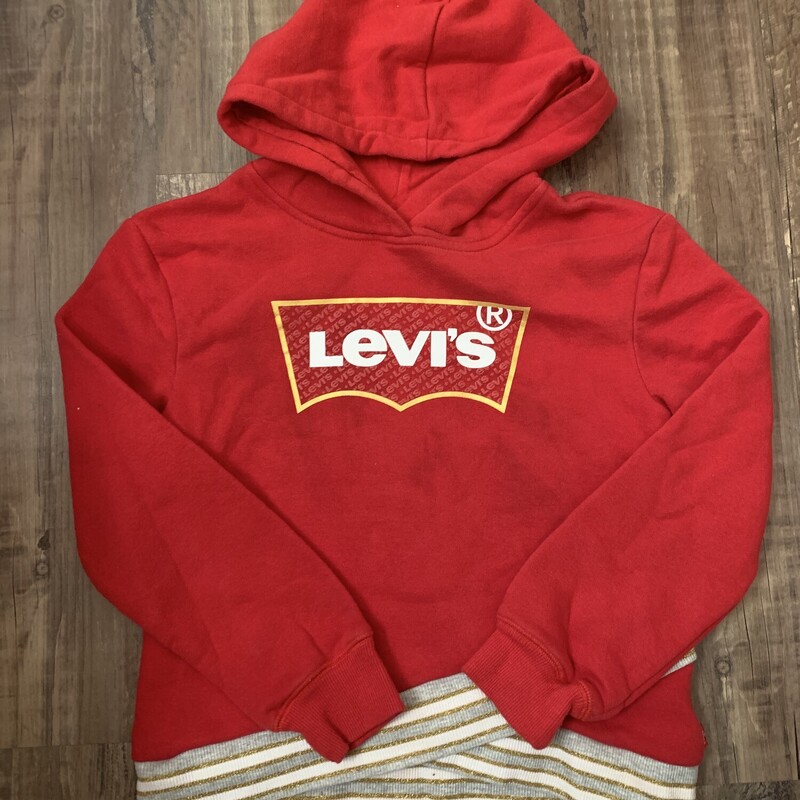 Levi Logo Glitter Hoodie, Red, Size: Youth S