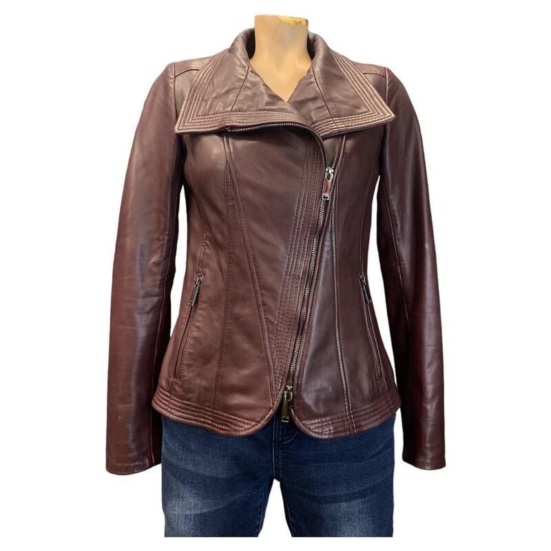 Danier Leather, Maroon, Size: 2Xs