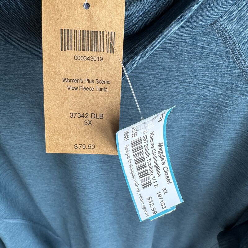 NWT Duluth Trading 1/4 Zi, Blue, Size: 3X<br />
All Sales Final<br />
Shipping Available<br />
Free In store pick up within 7 days of purchase