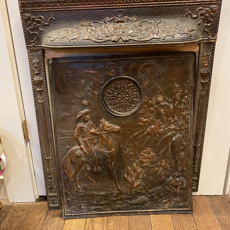 Vtg Copper Fireplace Scre
