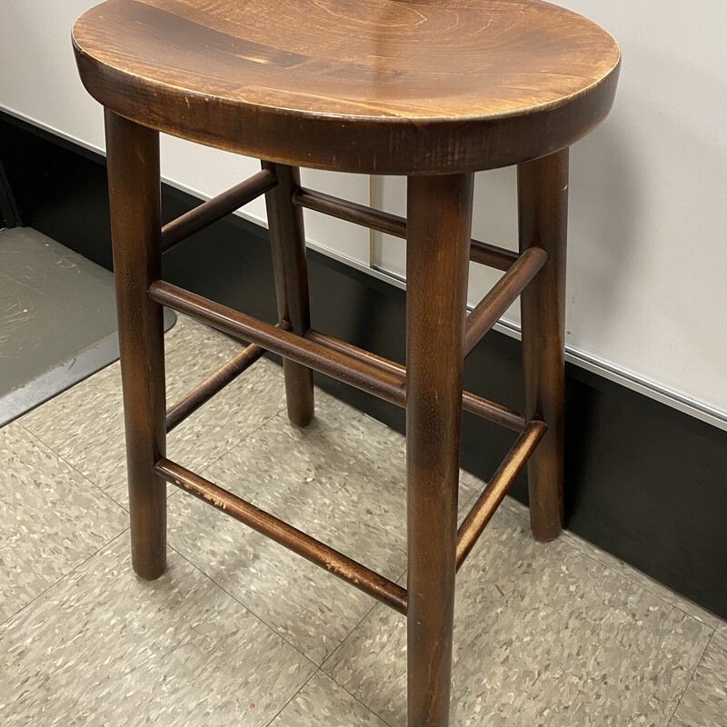 Wood Counter Stool, Brown, Size: 12x24 In