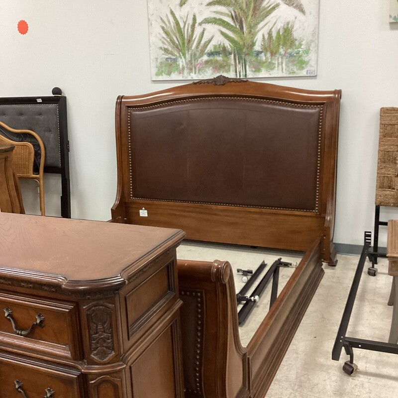 King Leather Bed HB,FB
