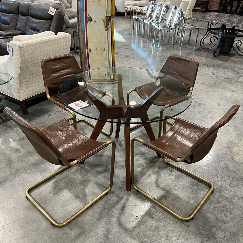 Glass Top Tbl W/ 4 Chairs