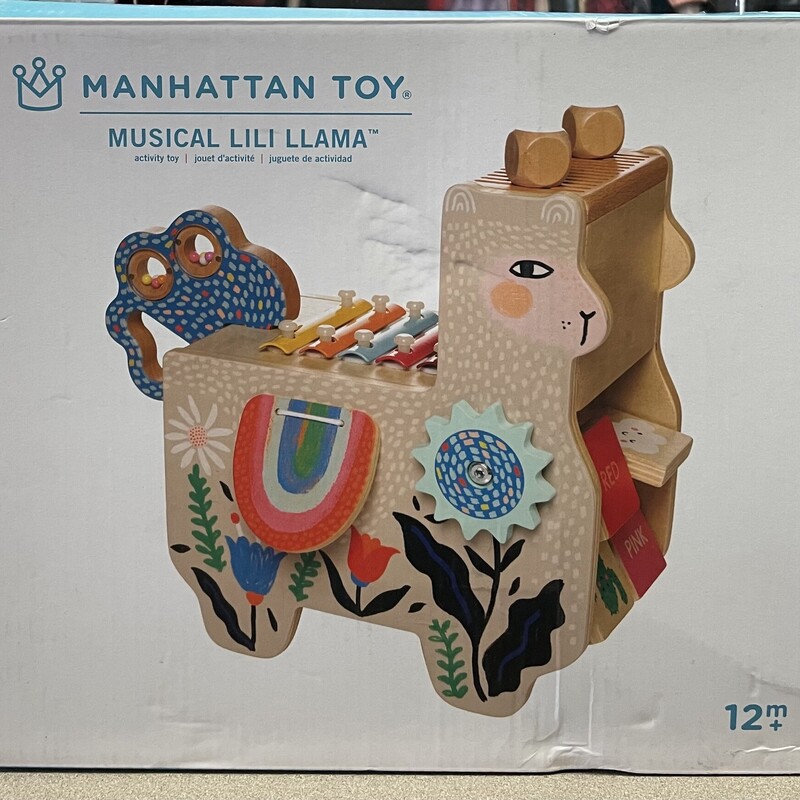 Musical Lili Llama -NEW!, Wooden, Size: 12M
HANDS-ON LEARNING FUN: The Musical Lili Llama wooden toddler toy is packed full of auditory cause and effect learning and motor skill activities. Your little one won't even know they're practicing, and when a toddler is engaged and happy, so are their caregivers.
MUSIC TO THEIR EARS: With a 5-bar xylophone, removable maraca tail, washboard, clacking saddle blankets and wooden mallets, this early musical toy is a self-contained ensemble for your little musical Prodigy. While it may not always be music to your ears, it surely will be to theirs.
AWARD-WINNING TOY: If the band needs a break, this wooden activity toy also features classic toddler activities with spinning dials and color and recognition shapes. The Musical Lili Llama was awarded a top honor with an Oppenheim Toy Portfolio Platinum Award in 2019 in the Best Toys for Toddlers category.
WOODEN TOY FOR TODDLERS: This wooden musical activity toy measures 12 X 7 X 10, with a water-based, non-toxic finish, and is a suitable toy for 1 year and up - a perfect first birthday gift, nursery toy, or children's room décor piece.
WHY MANHATTAN TOY: If you're reading this, you've found a safe toy from a real company and a brand that cares. Since 1978, Manhattan Toy has been a trusted source of imaginative toys for babies, toddlers and kids of all ages. All of our toys are rigorously safety tested and every toy has our 800 number with a dedicated customer support team to answer your call.