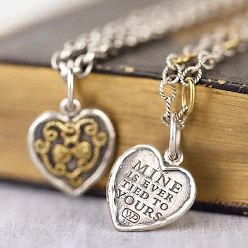 Waxing Poetic Evertied Heart Charm
Gold Silver
Size: Small