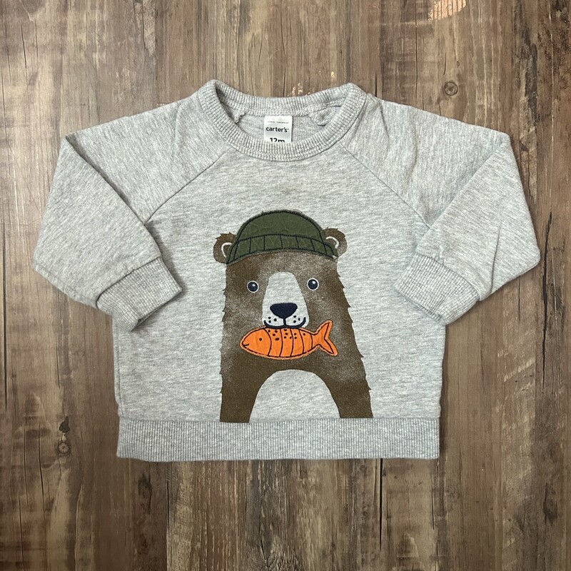 Carters Bear Sweatshirt, Gray, Size: Baby 12M