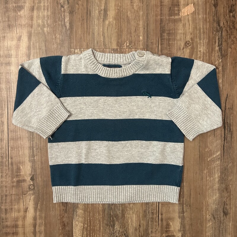 H&M Striped Pullover, Teal, Size: Baby 12-18