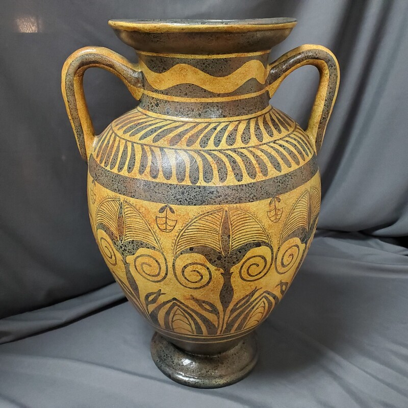 Maitland Smith HP Vase, CrmGry, Size: 19H