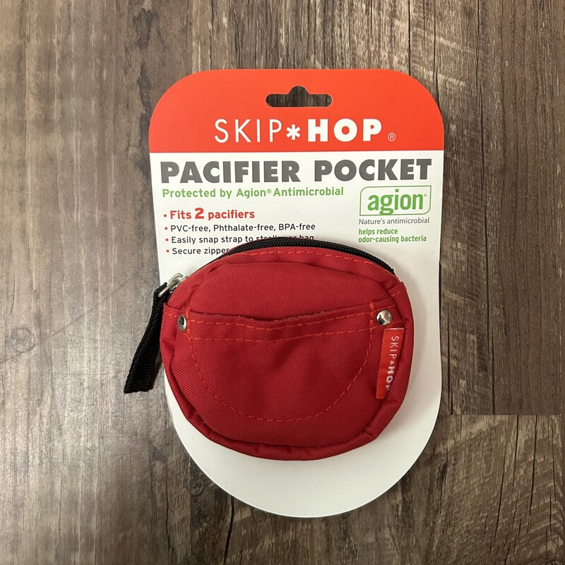 SkipHop Pacifier Pocket, Red, Size: Feeding