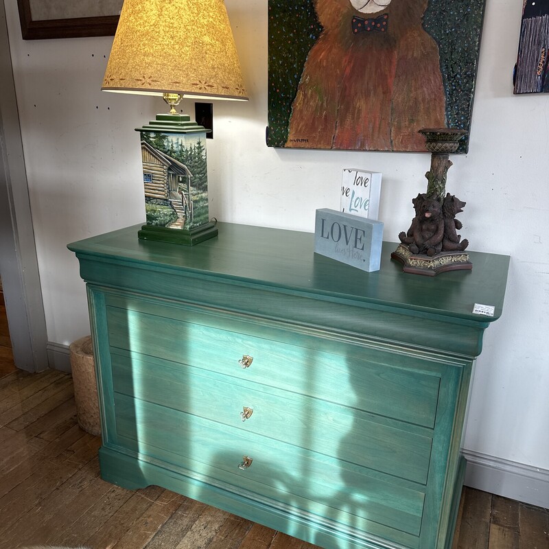 Three Drawer Green Pine