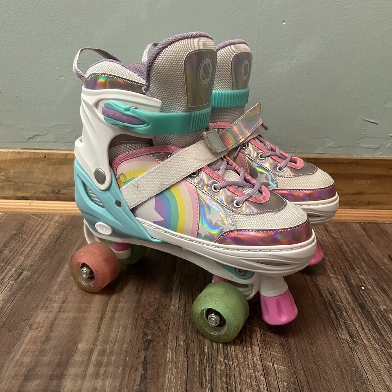 Sulifeel Roller Skates Bi, Rainbow, Size: Shoes 4
