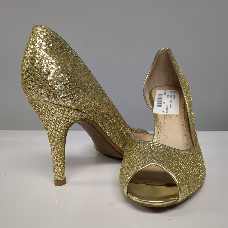 Marc Fisher Heel, Gold, Size: 6.5