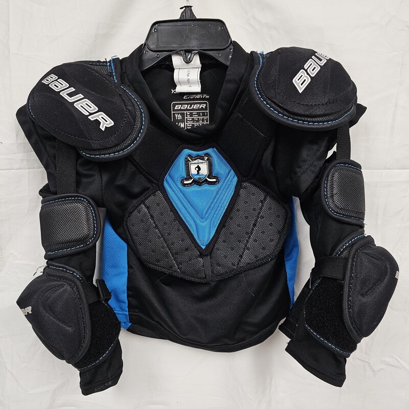 Bauer All In One Hockey Shoulder Pads and Elbow Pads, Size: Yth M, Pre-owned MSRP $69.99