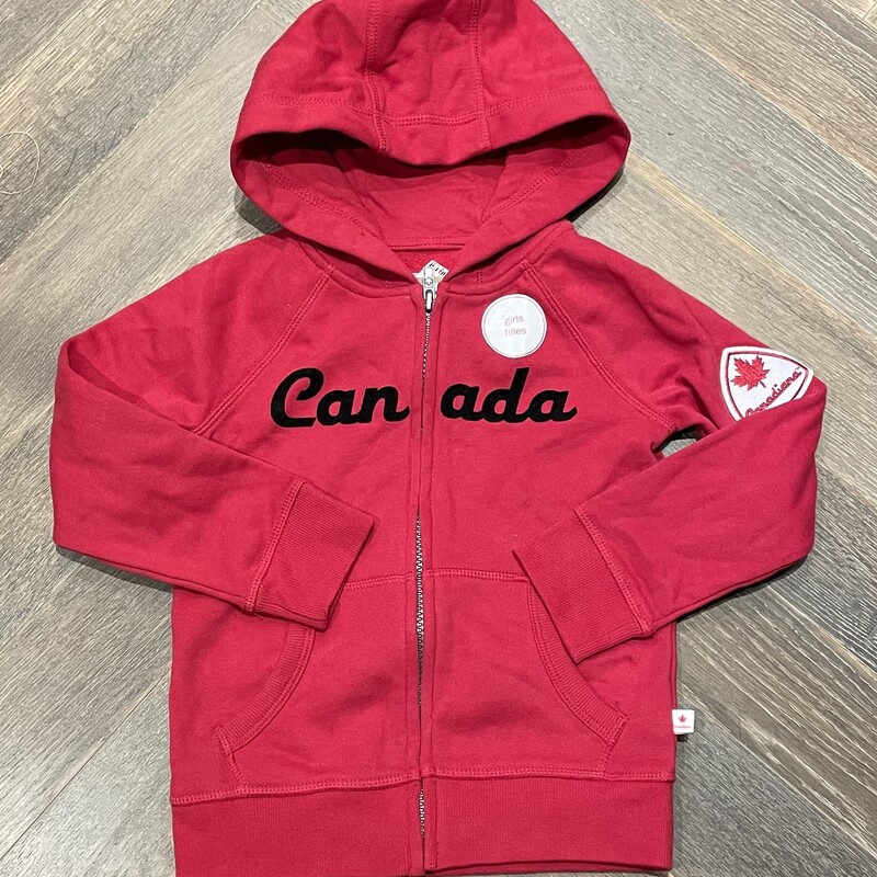 Canadiana Zip Hoodie, Red, Size: 4-5Y
NEW!